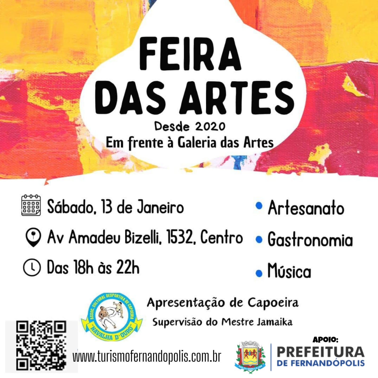 ‘Feira das Artes’ acontece neste sábado, 13, na Av. Amadeu Bizelli