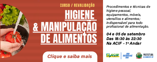 Curso de Higiene e Manipulação de Alimentos pela ACIF