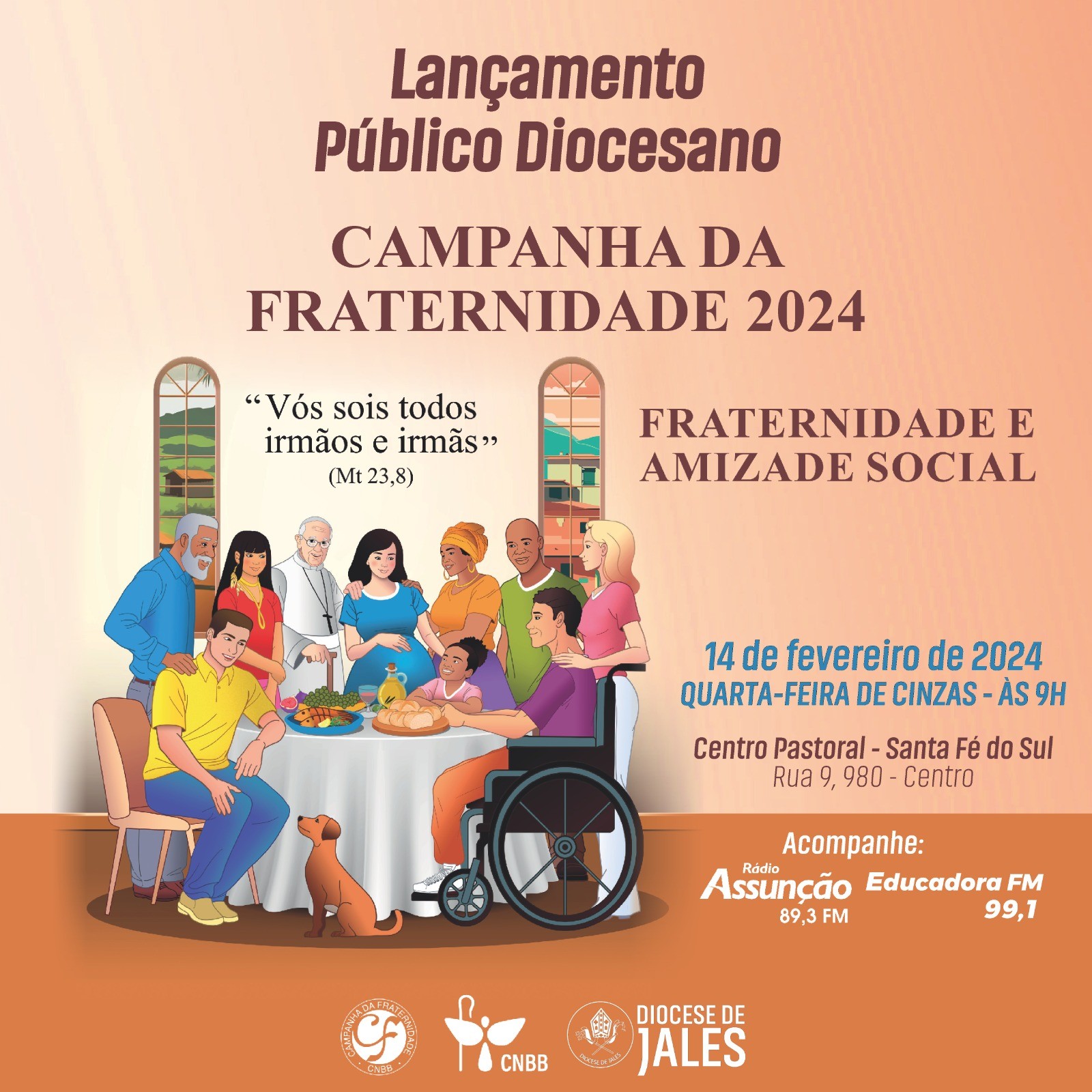 Diocese de Jales convida a todos para o lançamento Público da Campanha da Fraternidade 2024