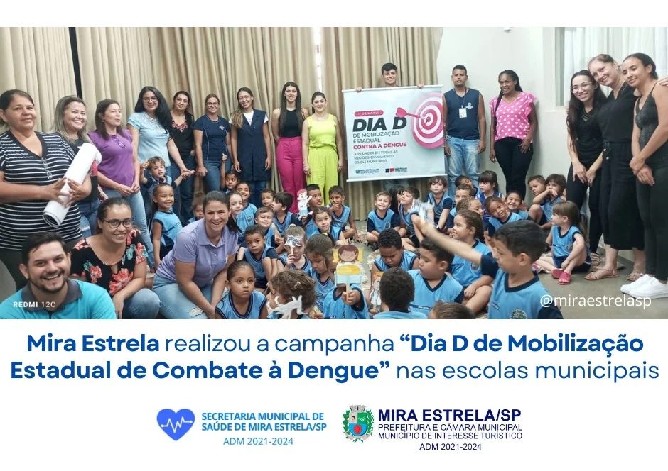 Equipe de saúde de Mira Estrela realiza ações de conscientização de combate à dengue nas escolas do município. 