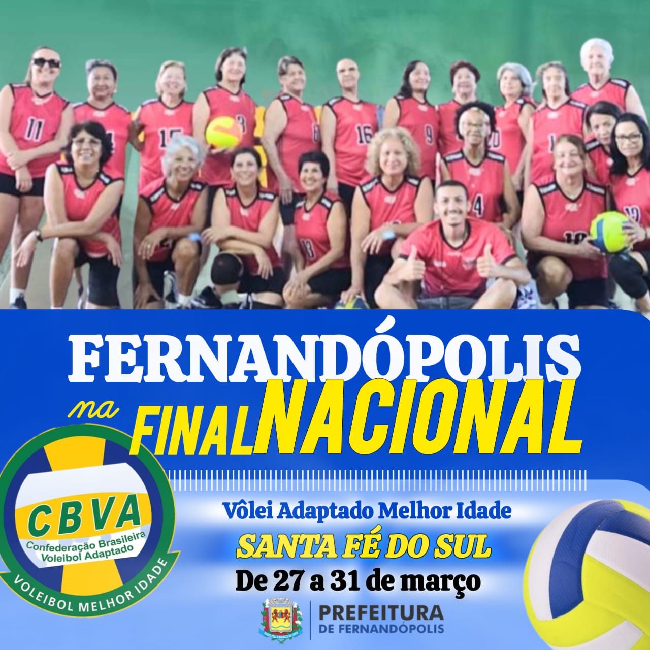 Vôlei adaptado de Fernandópolis garante vaga na ‘Final Nacional’ da modalidade