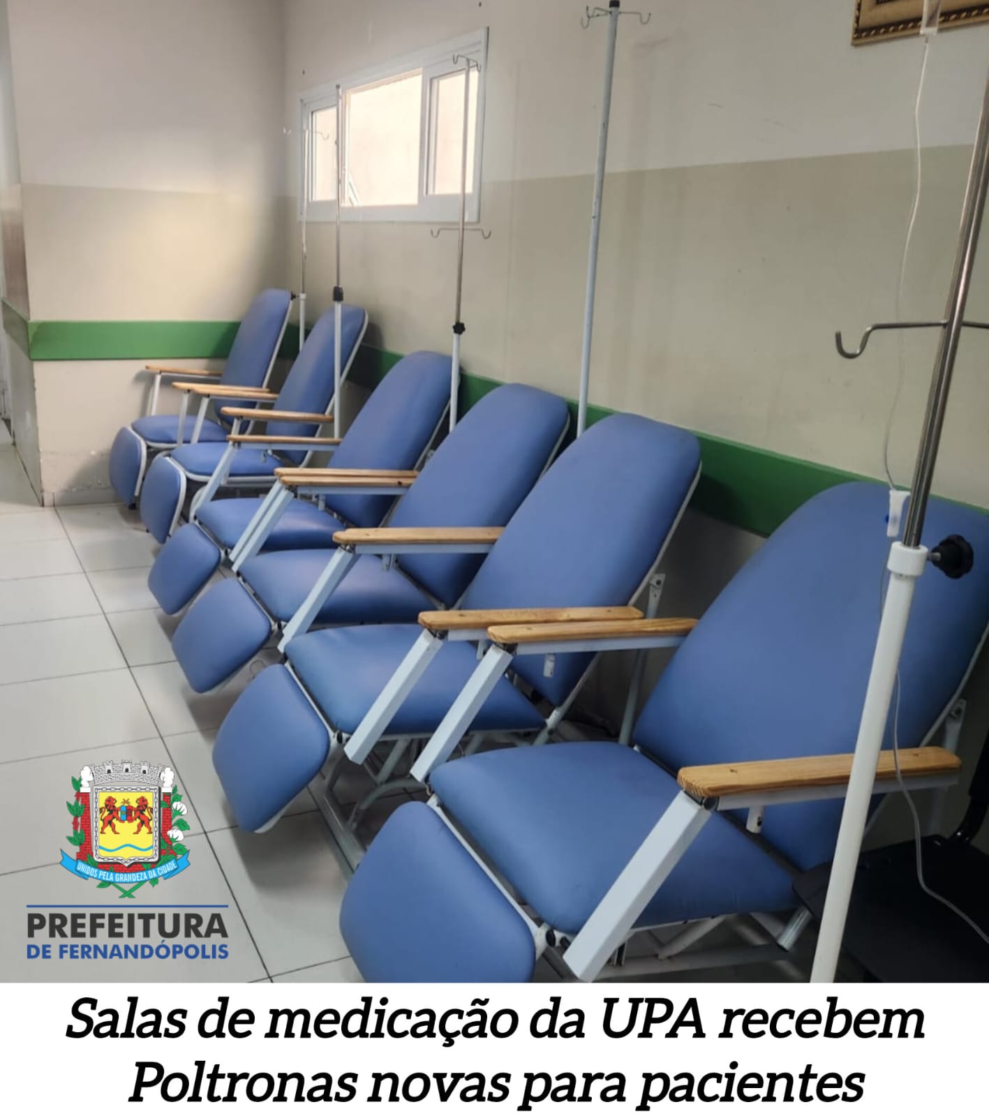 Salas de medicação da UPA recebem  Poltronas novas para pacientes