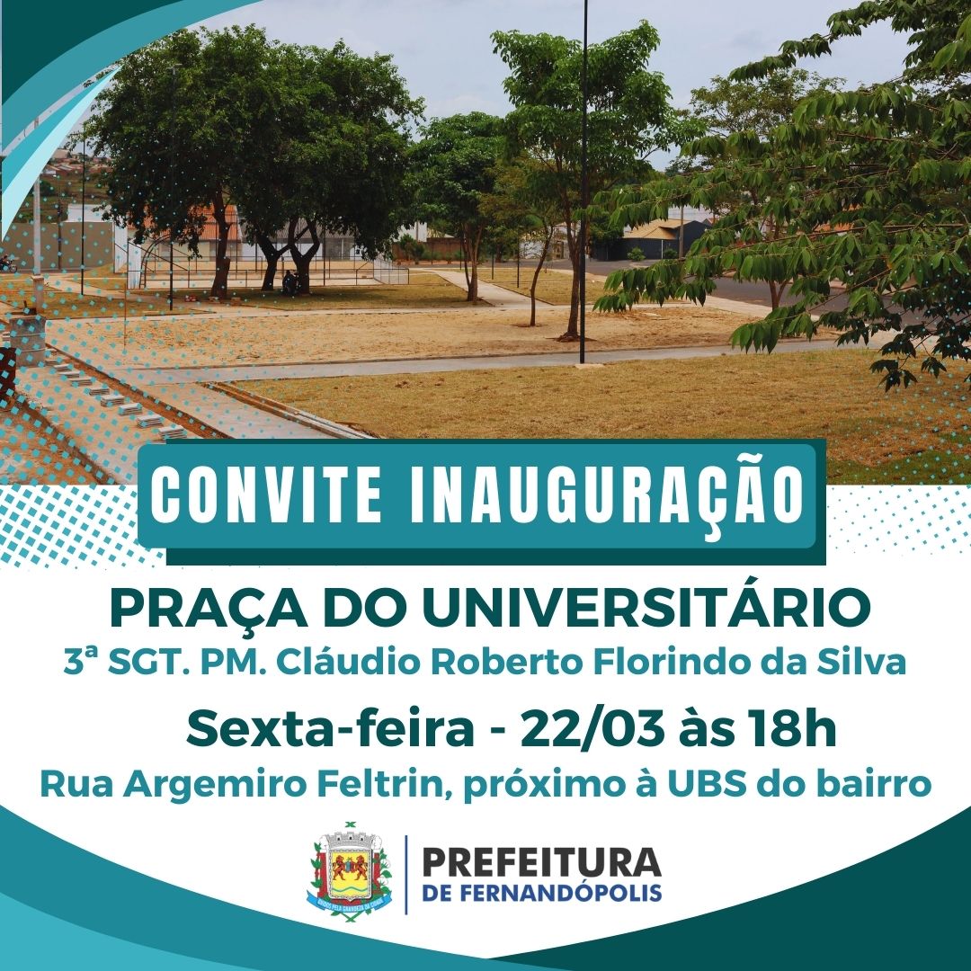 Prefeitura inaugura Praça do bairro Universitário nesta sexta, 22