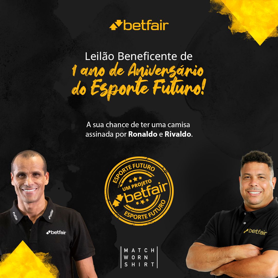 Leilão de camisas autografadas de Rivaldo e Ronaldo destinará renda para projeto Esporte Futuro