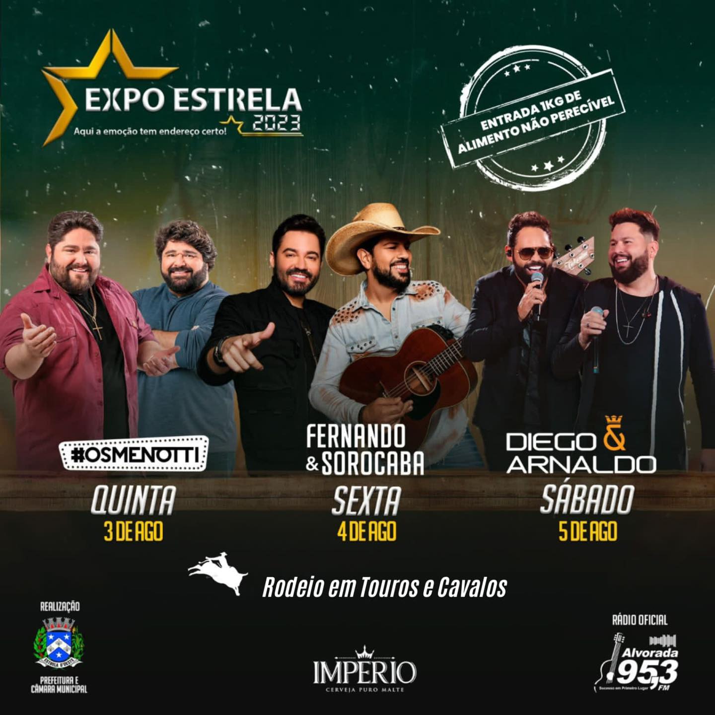 Vai começar a festa do peão de Estrela D’Oeste, a Expo Estrela. De 3 a 5 de agosto.