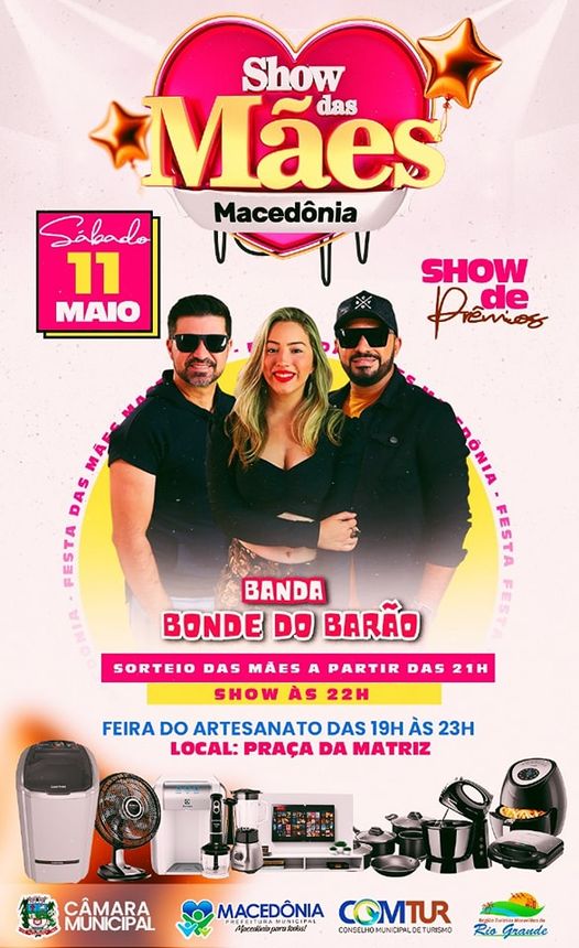 Macedônia realiza Show das Mães com muitos premios neste sabado 11-05-2024