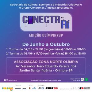 Olímpia recebe oficinas gratuitas do Conecta Aí para jovens entre 10 e 18 anos