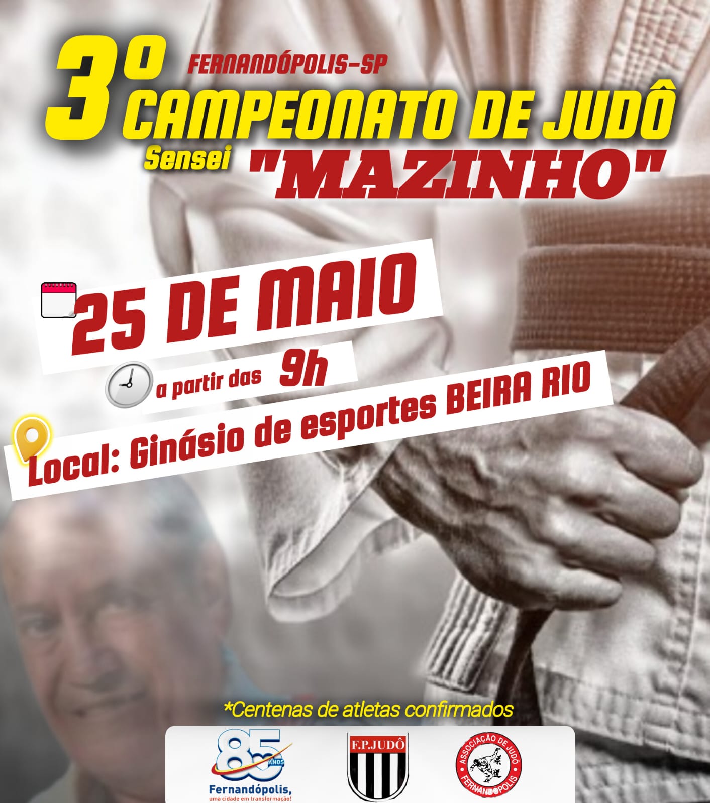 3º Campeonato de Judô ‘sensei Mazinho’ acontece neste sábado, 25, em Fernandópolis