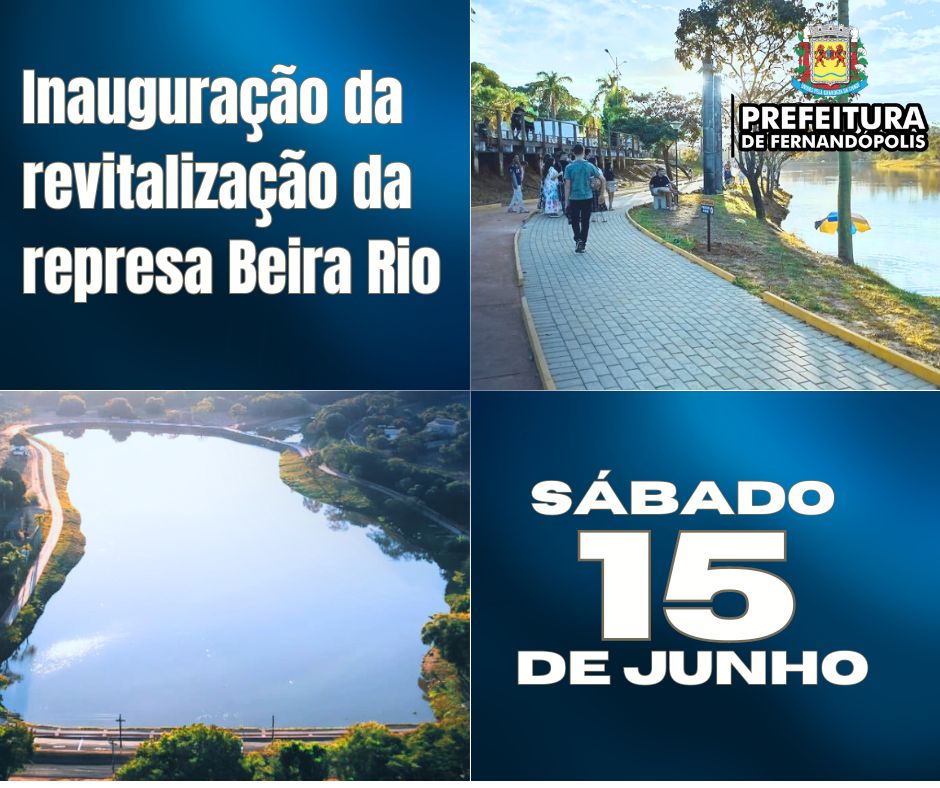 Inauguração da revitalização da represa Beira Rio está marcada para o dia 15 de junho