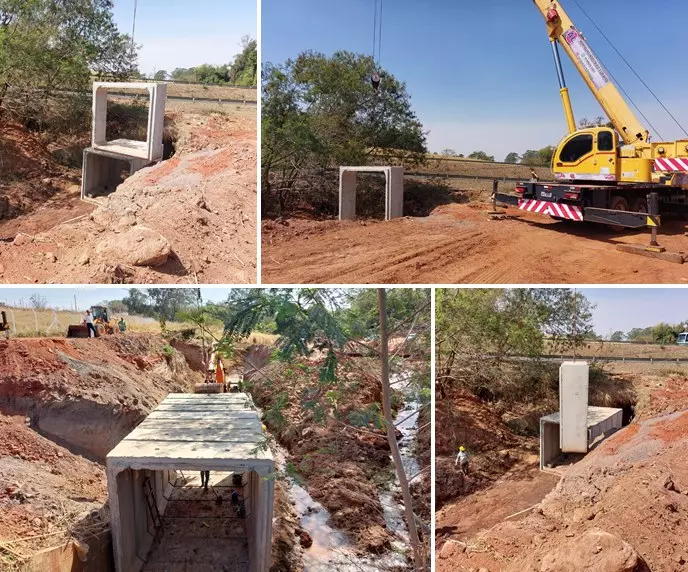 Empreiteira realiza colocação de tubos em obra que ligará Brasilândia ao Benez em Fernandópolis