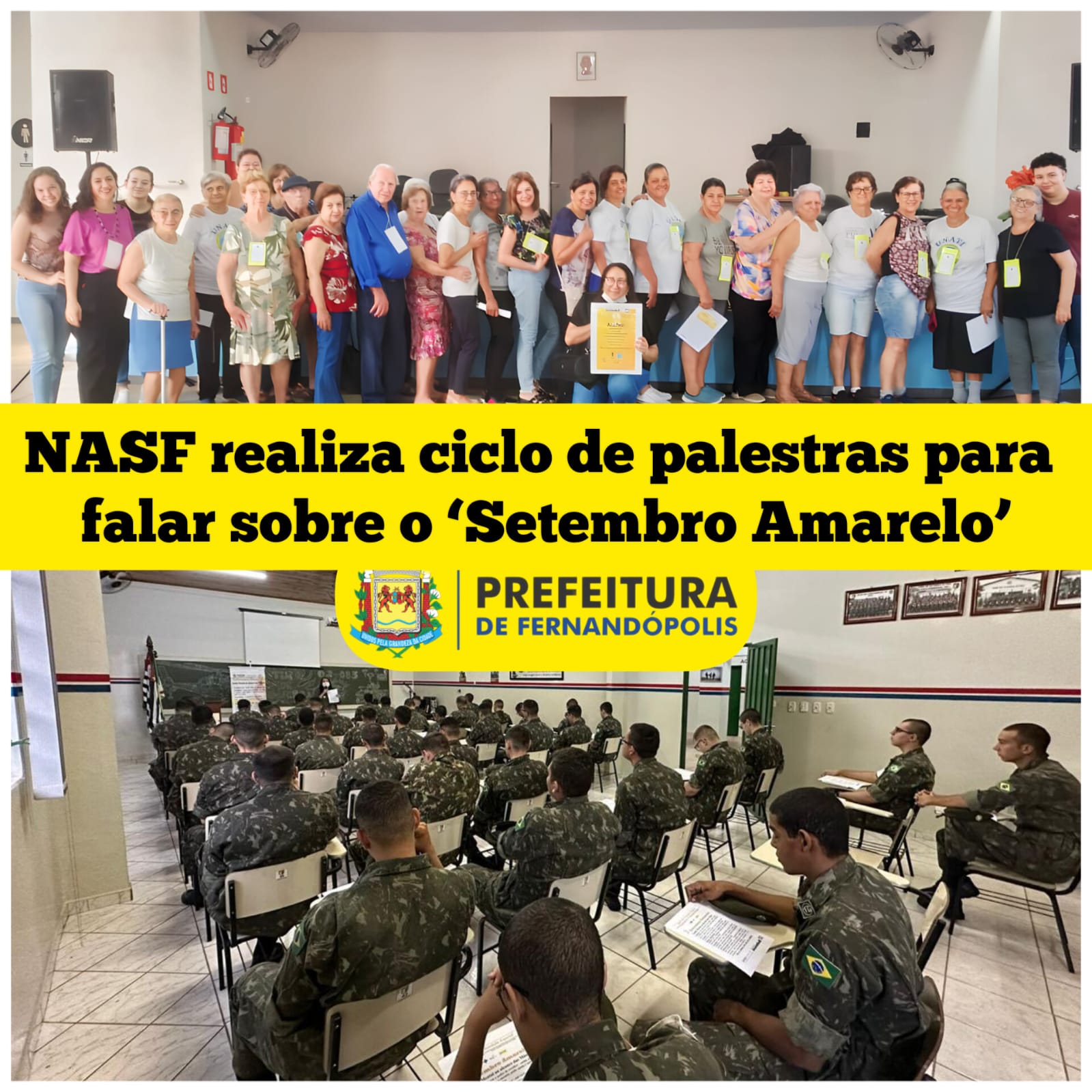 NASF realiza ciclo de palestras para falar sobre o ‘Setembro Amarelo’