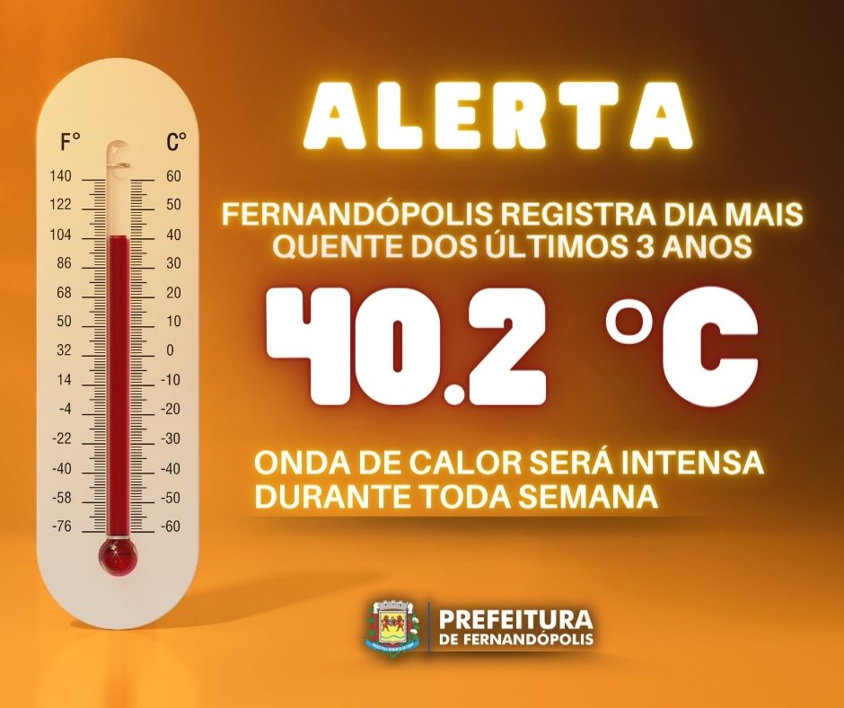 Fernandópolis registra maior temperatura dos últimos três anos