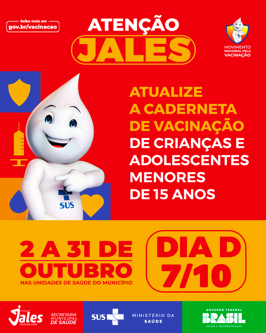 Saúde promove Campanha de Vacinação para Menores de 15 anos