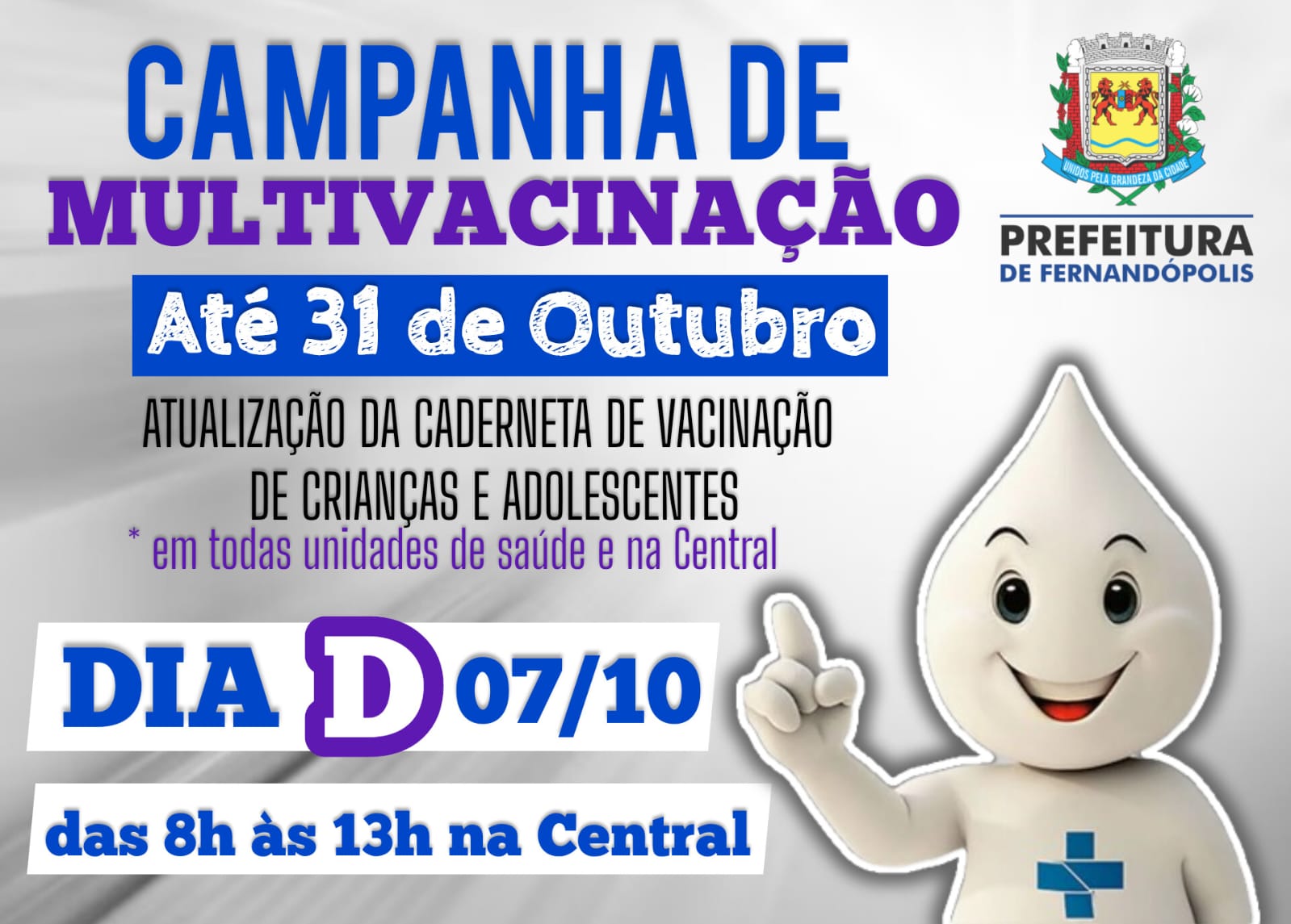 Fernandópolis inicia Campanha para atualização da vacinação em crianças e adolescentes