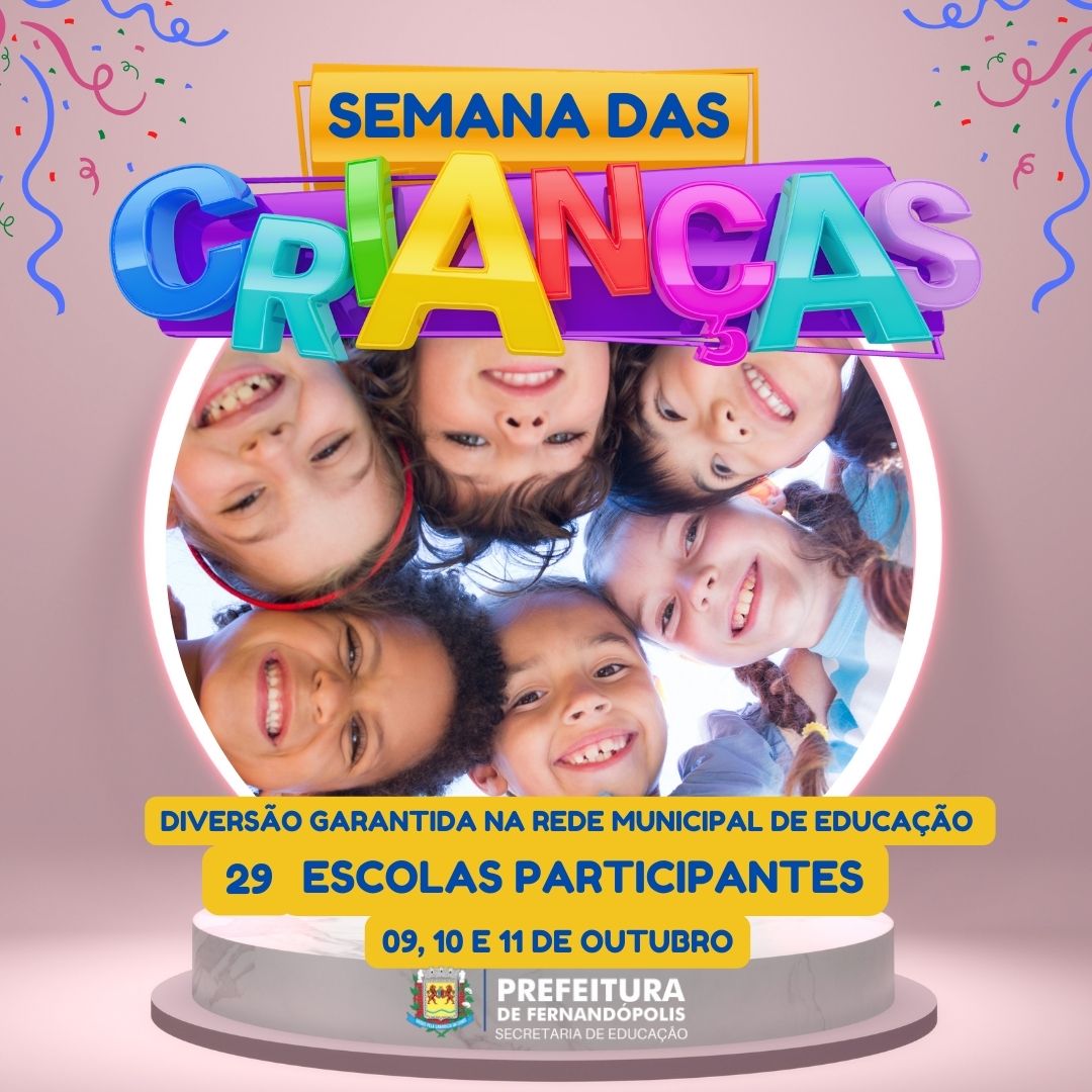 Escolas municipais preparam atividades para comemorar a Semana das Crianças