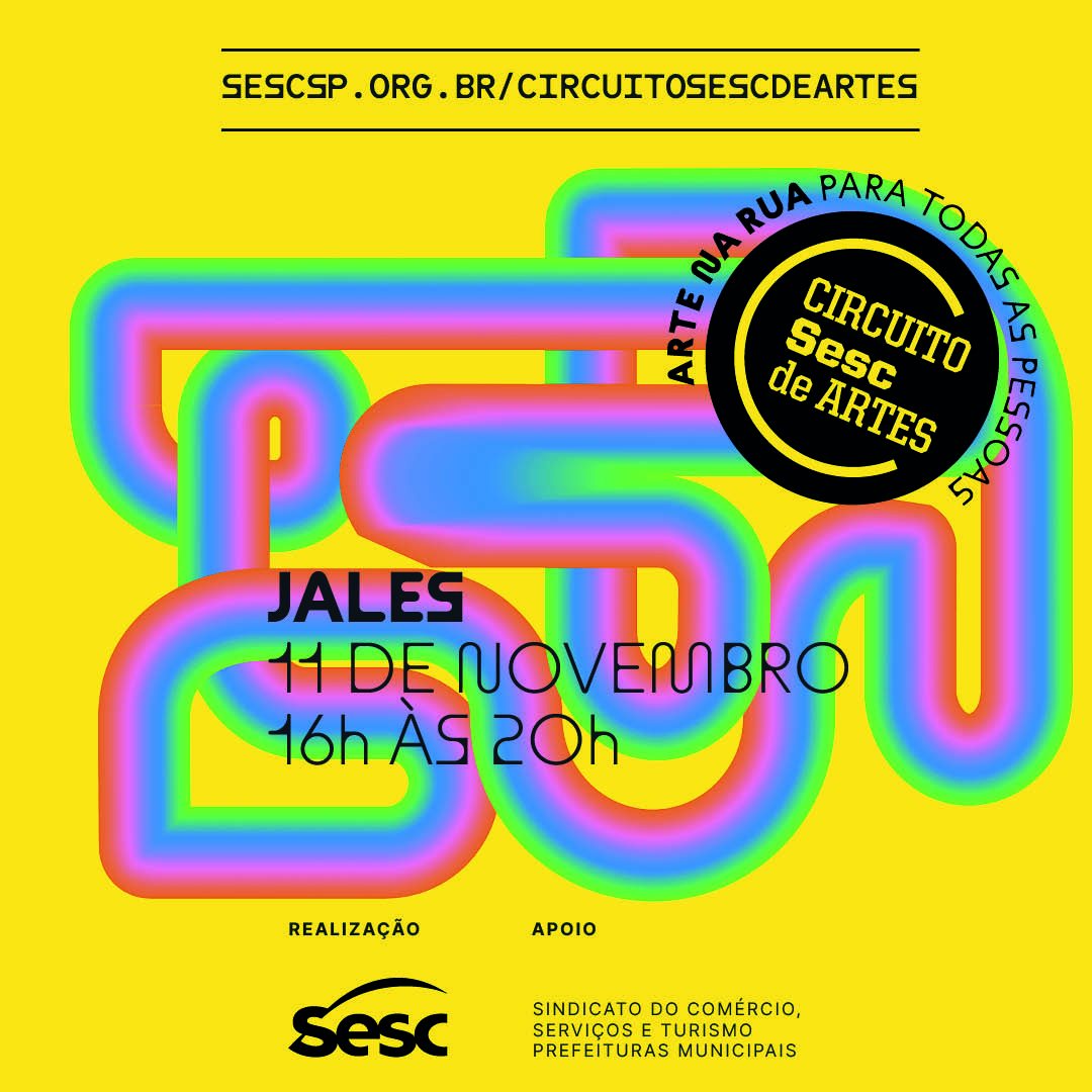 No próximo dia 11 de novembro, o Sesc São Paulo realiza mais uma edição do Circuito Sesc de Artes em Jales