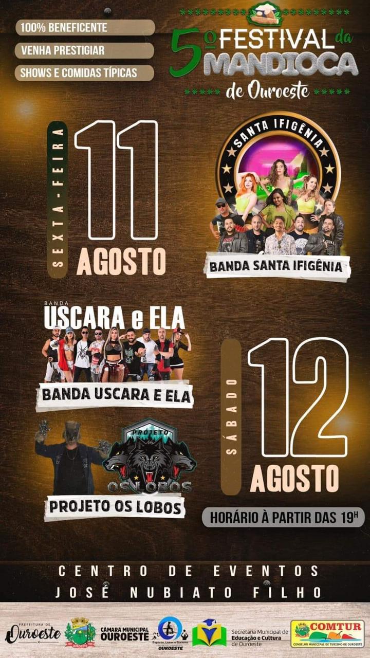 5º Festival da Mandioca e o 4º Concurso Gastronômico de pratos a base de mandioca de Ouroeste