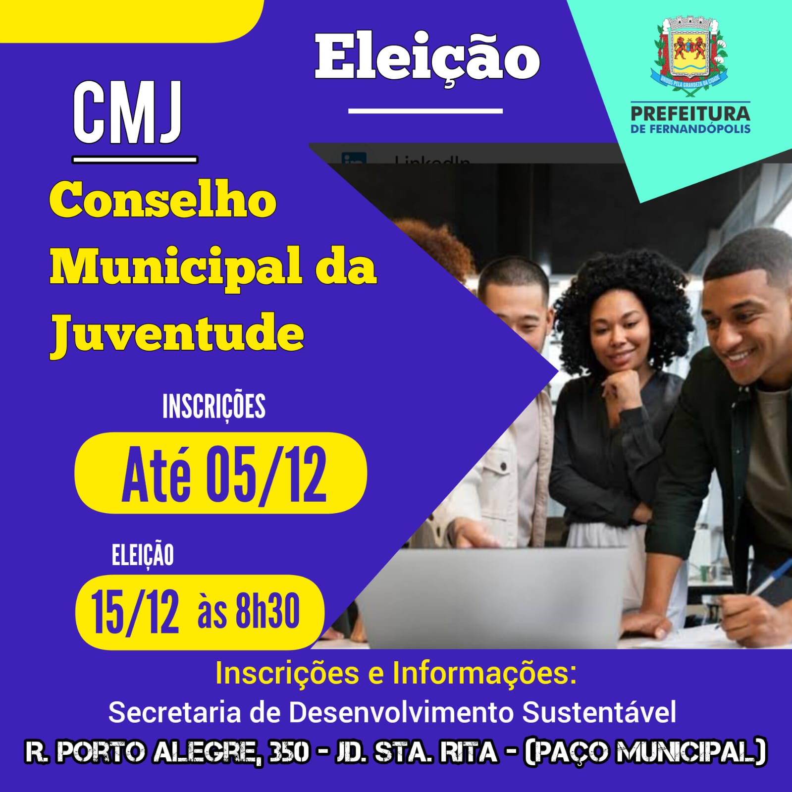 Conselho da Juventude abre vagas para nova eleição de conselheiros