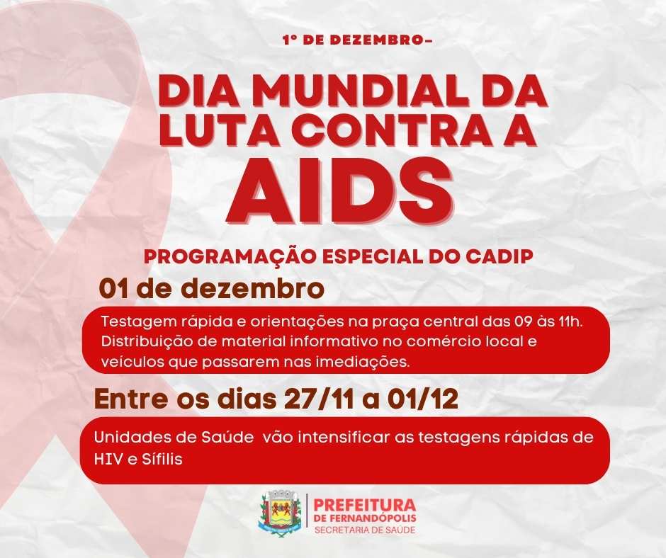 CADIP intensifica ações de combate à AIDS