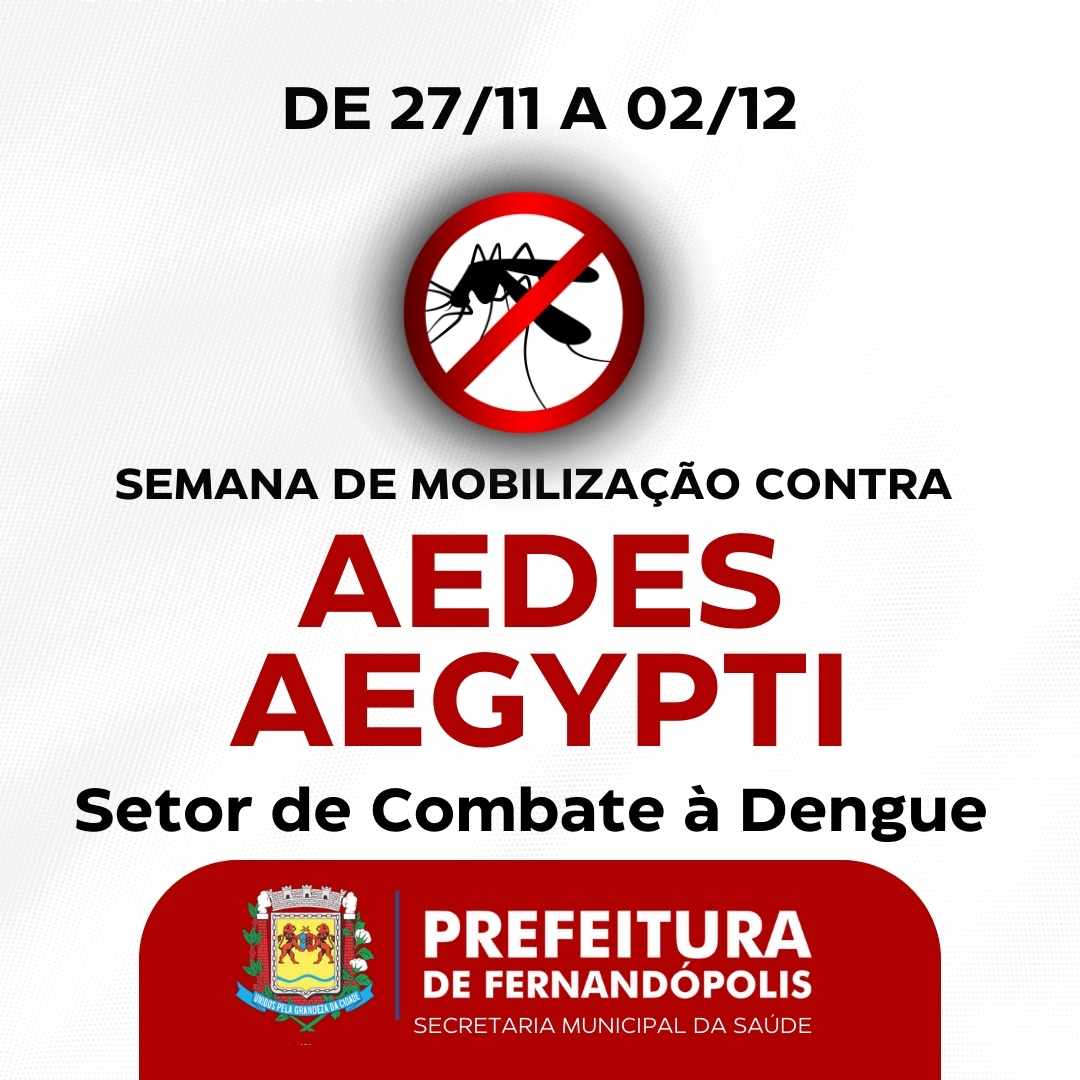 Setor de combate à Dengue promove Semana de Mobilização contra Aedes aegypti