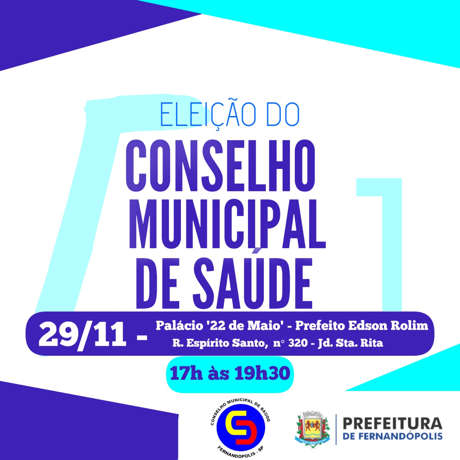 Eleição para o Conselho Municipal de Saúde acontece nesta quarta, dia 29