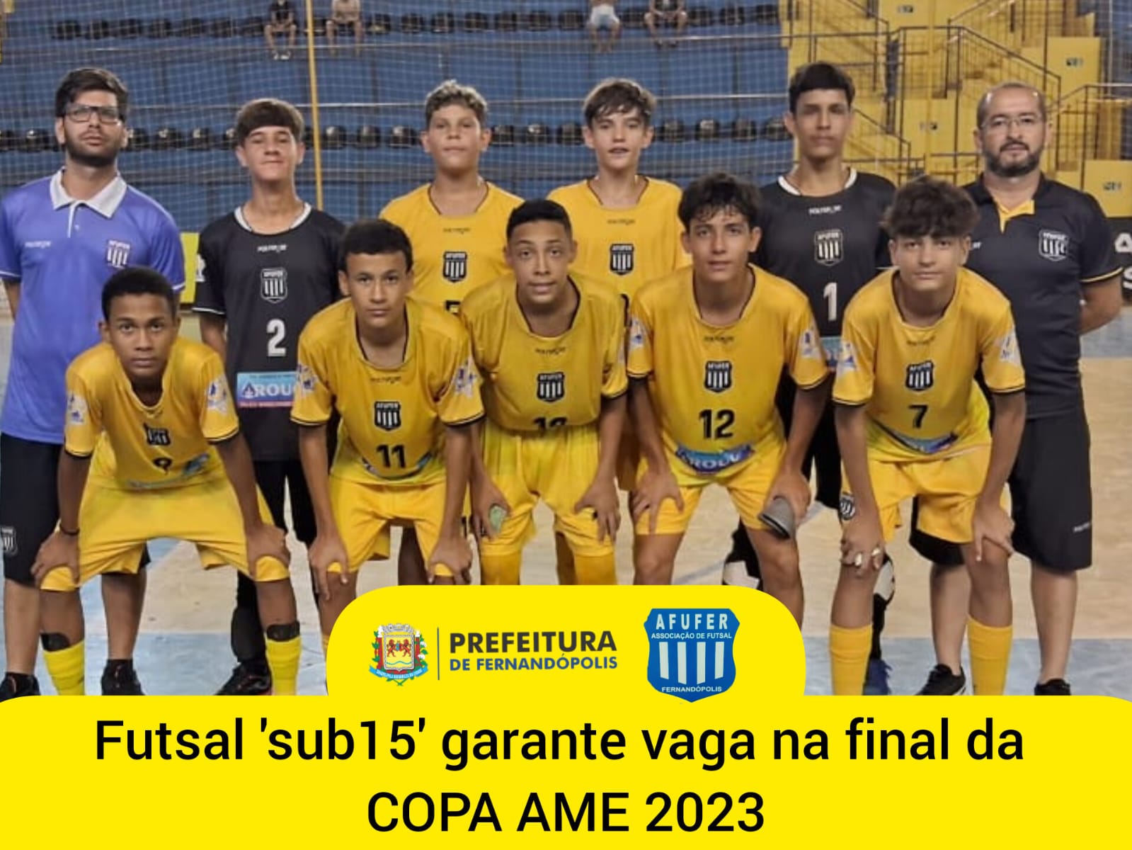 Futsal de Fernandópolis é finalista da Copa AME na categoria ‘sub 15’