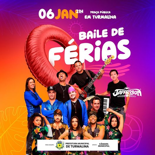 TURMALINA REALIZA BAILE DE FÉRIAS NESTE SÁBADO 06-01, COM A BANDA JAFFERSON NA PRAÇA MATRIZ 